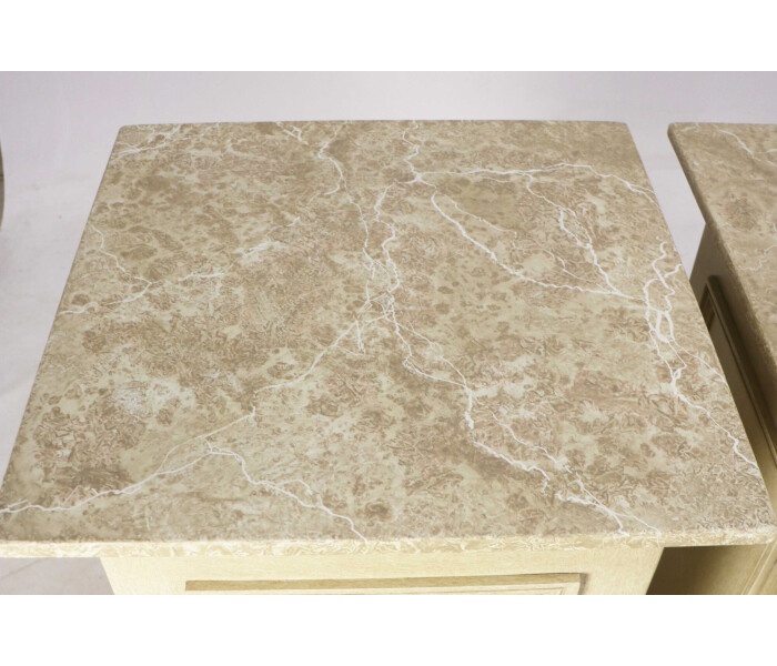 Pair of faux marble plinths 4