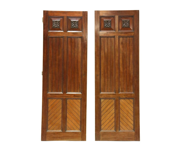 Pair of late 19th century mahogany wardrobe doors 1