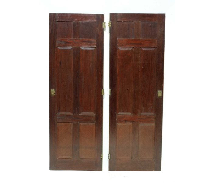 Pair of late 19th century mahogany wardrobe doors 3