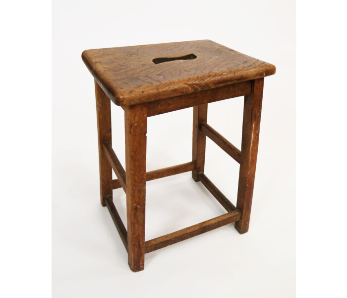 Pair of solid oak bar stools Rectangular 6