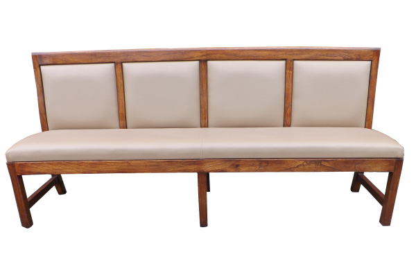 Panel Back 4 seater bench with upholstered back 27
