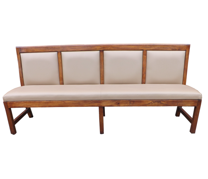 Panel Back 4 seater bench with upholstered back 27