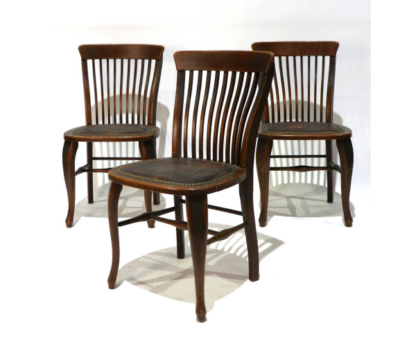 Set of 3 slat back dining chairs 1