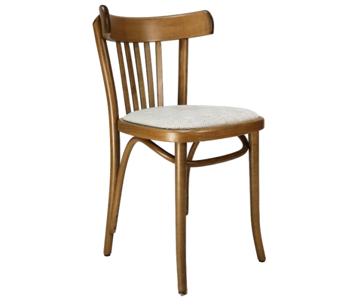 Slatback Bentwood Cafe Chair Upholstered 1