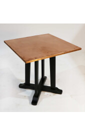 Square copper top table with black painted timber base 2 available 2