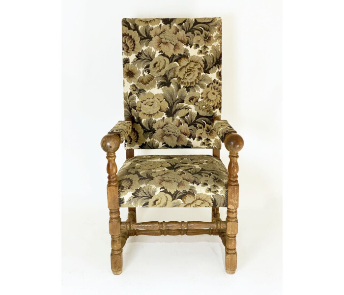 Very imposing Flemish 18th century style oak armchair 2